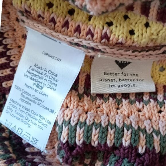 Madewell Crochet Janson Sweater Tank XS Swank Top Rainbow Striped Cotton Neutral - Picture 8 of 16